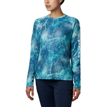 Columbia Ženske Majice S Kapuljačom - PFG Super Tidal Long Sleeve Plave | DFAZ-01548